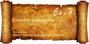Csorba Hajnalka névjegykártya